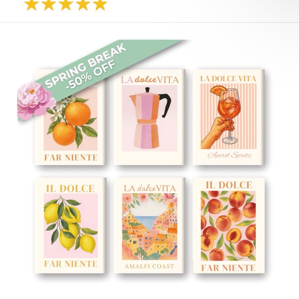 La Dolce Vita Art Print Set